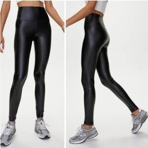 Aritzia Wilfred Free Daria Black Faux Leather Leggings